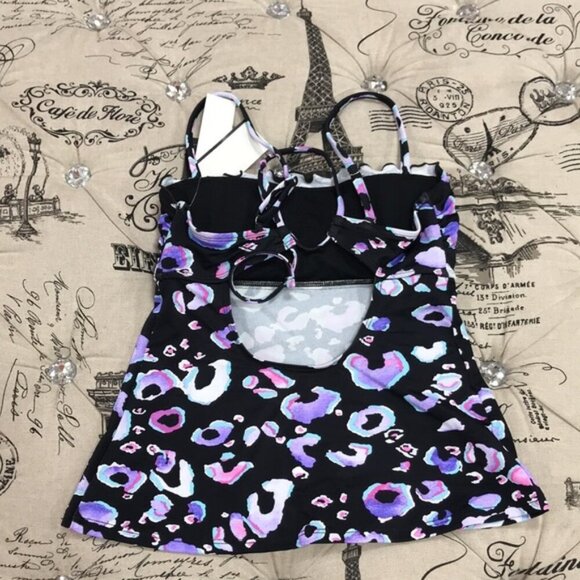 2/$40🛍Salt + Cove Juniors' Ruffled Tankini Top - Picture 6 of 8